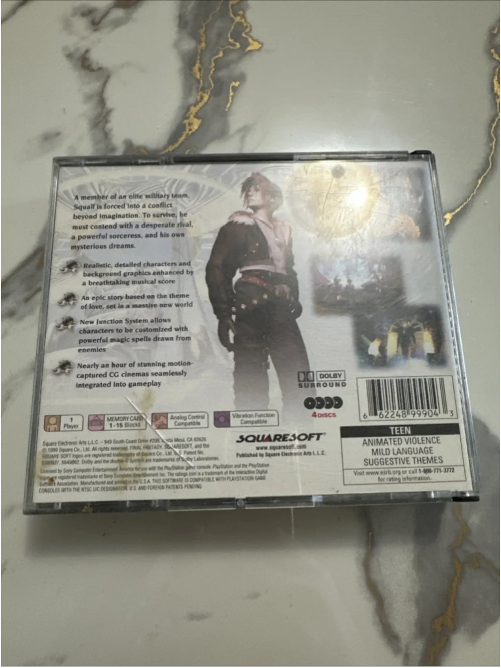 Final Fantasy VIII 4-Disc Set Black Label (Sony Playstation 1, 1999) - Complete